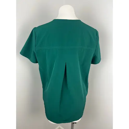 FIGS Women's  Short Sleeve Scrub Top in Hunter Green Medium