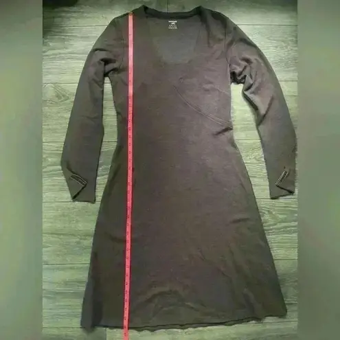 Horny Toad Faux Wrap Mauve Dress Long Sleeves Knee Length Size S