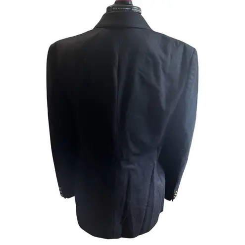 Pendleton Virgin Wool Single Breasted 2 Gold Button Blazer Black Womens EUC 10