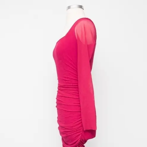Fuzzi. Rusched Bodycon Dress. Pink Size XS