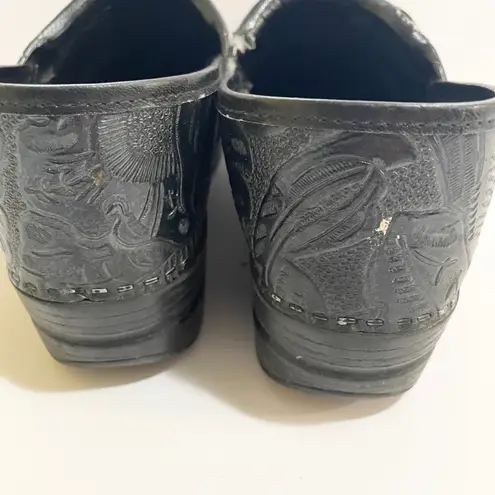Dansko Leather Clogs Embossed Slip On Comfort Shoes Size 40 US 10 Nurse Office