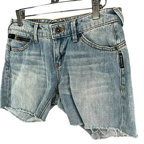 Vintage Armani Jeans Cutoff Denim Shorts Womens 26 Blue Low Rise Grunge Classic Size 6