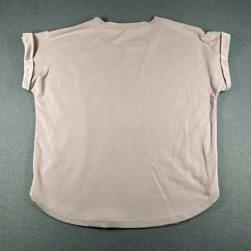 Cable & Gauge Shirt Womens Small Mauve Modal Blend Pocket Button Tab Cap Sleeve