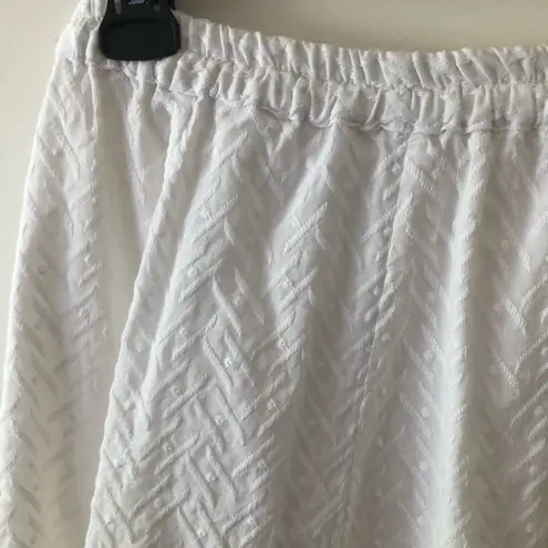 Textured White Midi Skirt Size M