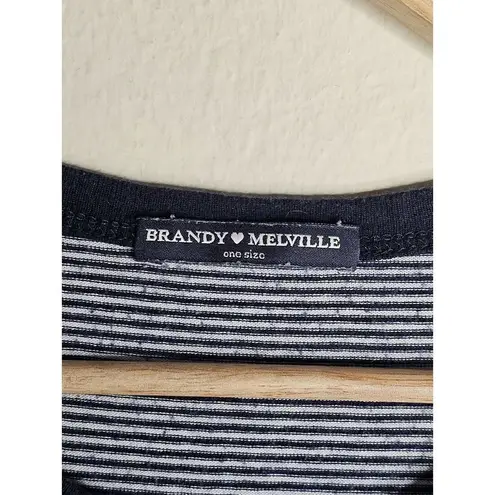 Brandy Melville  John Galt Ringer Embroidered California Striped T-shirt One Size