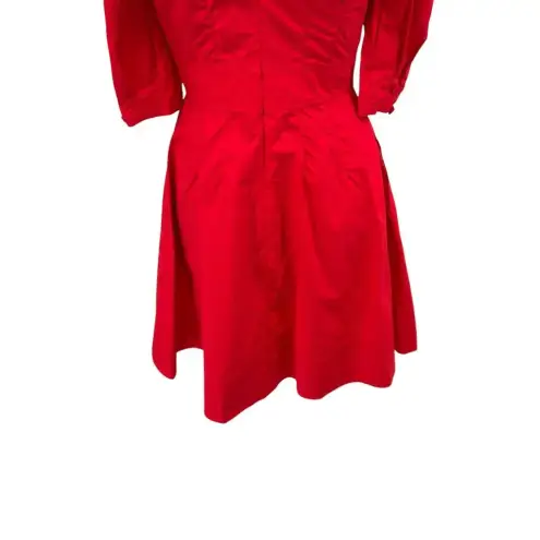 Derek Lam 10‎ Crosby Poplin Off Shoulder Cold Shoulder Mini Dress Red Size 4