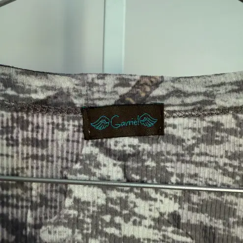 Gavriel LA VTG Y2K Bling Baby Tee Floral Rhinestone Long Sleeve Top Medium Purple