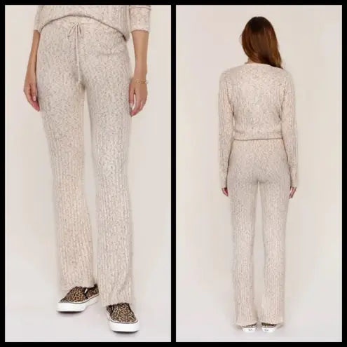 Heartloom ππ Nikita Pant Oat Ribbed Soft & Cozy Wide Leg Sweatpants Large NWT