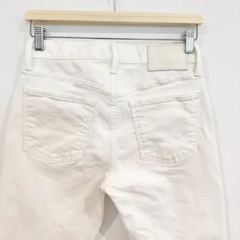 Moussy Vintage Denim MV Burnside Raw Hem Skinny Jeans Designer Luxury White 26