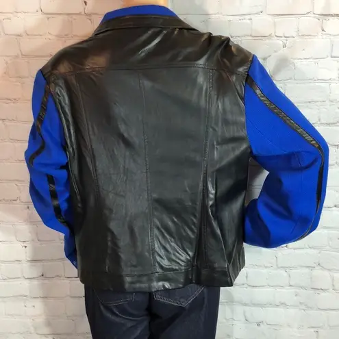 WD•NY WD.NY Colorblock Faux Leather Moto Jacket Jrs XL