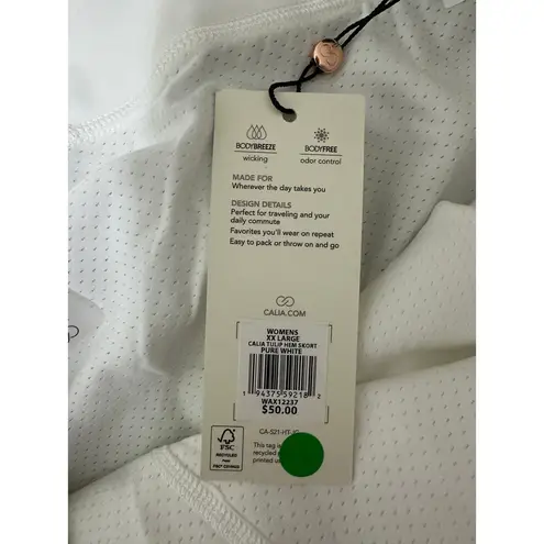 Calia Skirt Women XXL White Tulip Hem Built In Shorts Mini Skort Mid Rise