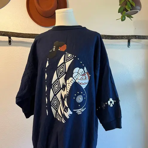 Vintage Lida 1989 AZ USA Blue Cotton Embellished Concho Top Size Medium - Image 14