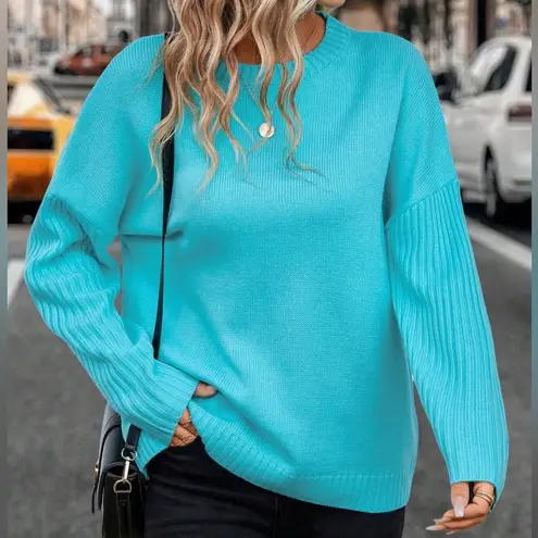 NWT, Lavishly Paris Women’s Mint Blue Neck Knit Sweater.