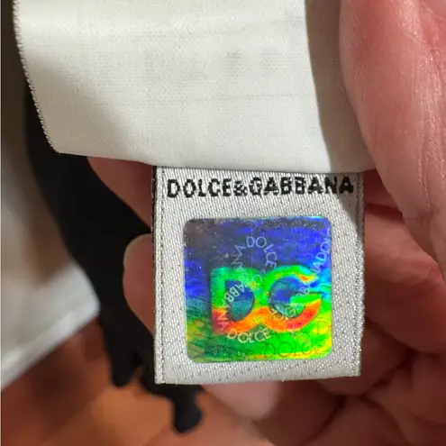 Dolce & Gabbana Dolce and Gabbana D&G Black Halter Neck Fit And Flare Midi Y2K Dress IT44 US L