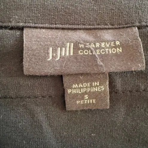 J. Jill Wearever Collection Black tunic w/ White/blue stripes on the side SZ S P