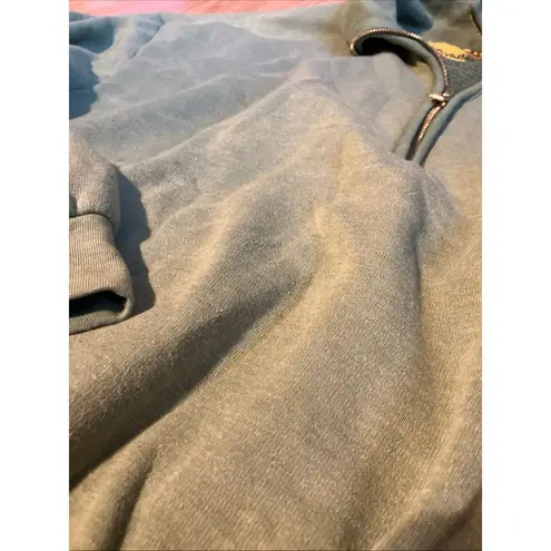 Aviator Nation ESSENTIAL HALF ZIP SWEATSHIRT FADED ARMY Oversized XS #755