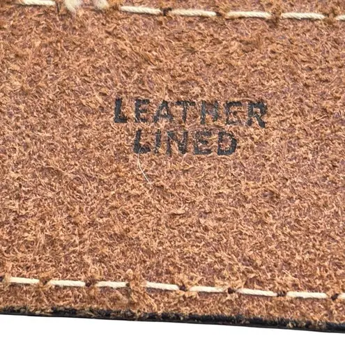 Vintage Multicolored Patchwork Tan Red & Blue Color Block Leather Belt Size 32