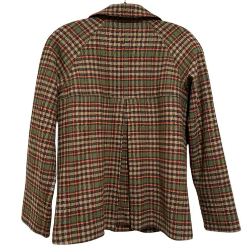 Pendleton PENDELTON PLAID TAN BROWN GREEN ORANGE BLAZER THREE BUTTON JACKET 10