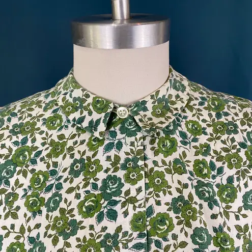Vintage 50s Shapely Classic Floral Calico Shirt Multi