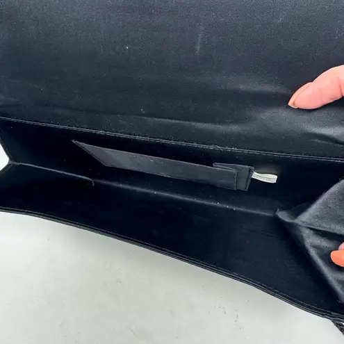 Vintage Rizman Ruzaini Black Satin Rhinestone Prom Clutch