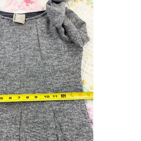 Dolan Left Coast Collection Dress Fit and Flare Long Sleeve Striped S Gray