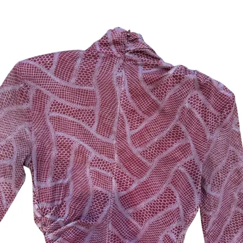 Cinq à Sept Marlene Long Sleeve Mini Dress in Purple, Size US 0