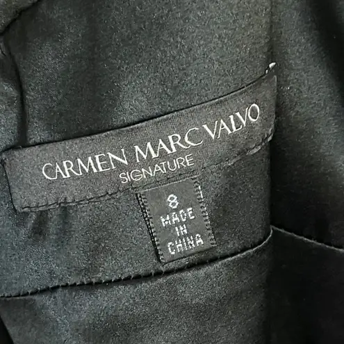 Carmen Marc Valvo Black Illusion Lace Cocktail Dress Mad Men Goth Old Money Sz 8