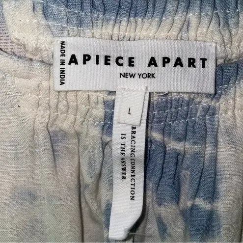 Apiece Apart Size L Tie-Dye Crop Tank Top Blue Cream Boho Cottage Coastal