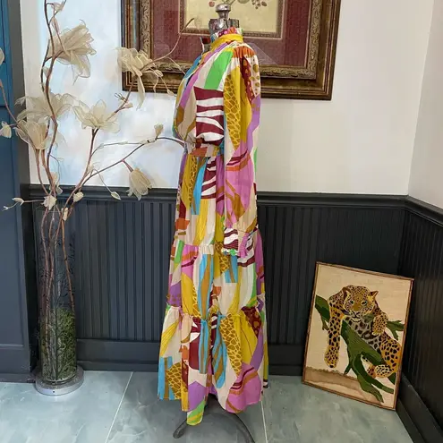 Fate Bring All Your Love Bright Lilac Abstract 100% Cotton Maxi Dress