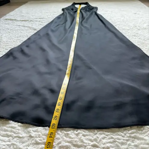 Laundry by Design Vintage Satin Halter Maxi Gown Slip Dress 6 Black 90s Y2K Old Money Red Carpet