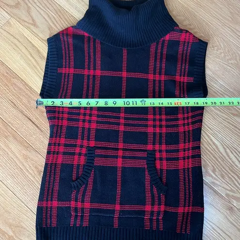 CHAPS  buffalo plaid sweater cowl sleeveless sweater thumbnail 6