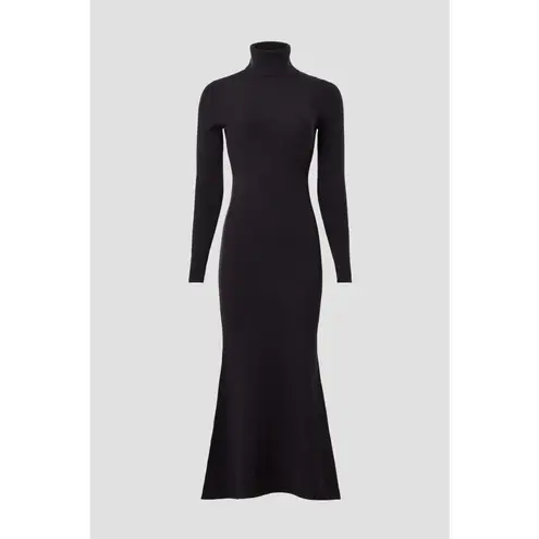 Toccin Black Ribbed Turtleneck Long Sleeve Midi Sweater Dress Size Medium