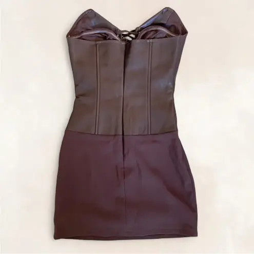 Outcast Lindsay Corset Mini Dress in Chocolate Brown
