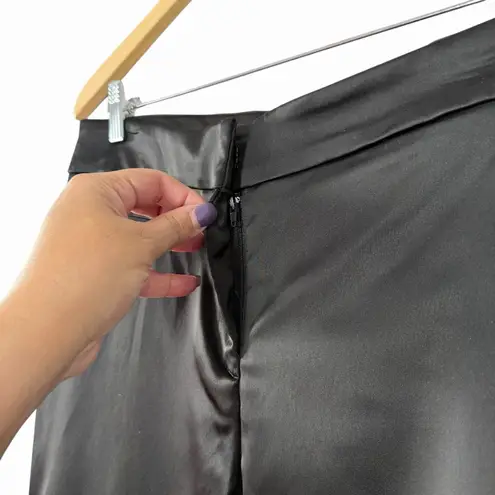 VTG MSK Women's Black Satin Dress Pants Size 8 Flare Leg Style 36831 Made USA