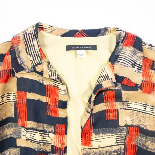 Elie Tahari Vintage Red Blue Striped Blazer Womens Small