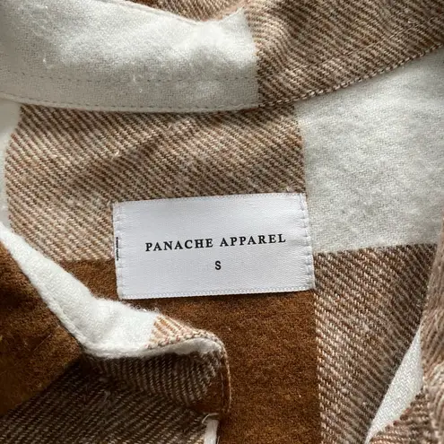 Panache NWOT Apparel Brown White Plaid Cabincore 100% Cotton Button Down Size S