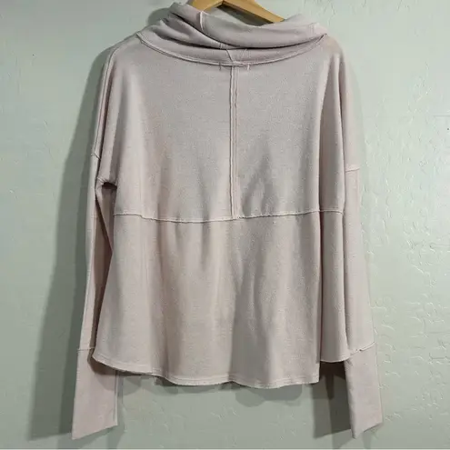 We The Free Free People  Pink Cozy Time Funnel Neck Oversized Knit Top Medium