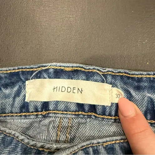 Hidden Jeans Ripped High Waist Ankle Straight Leg Jeans Blue Size 30