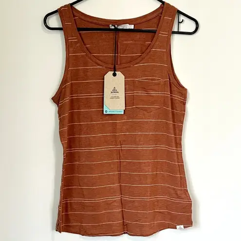 prAna NWT Foundation Scoop Neck Tank in Copper Heather Stripe - Size Small