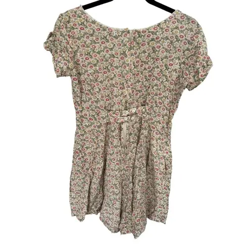 One Piece Vintage FADS Size 6 Floral Boho Romantic Short Romper w/pockets