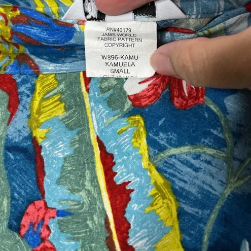 Jams World Vintage Wrap Skirt Women Small Blue Tropical Floral Print