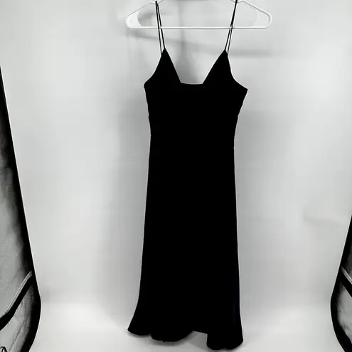 Sachin & Babi x bhldn Maren Satin Charmeuse Dress Flowy V Neck Navy Blue 4