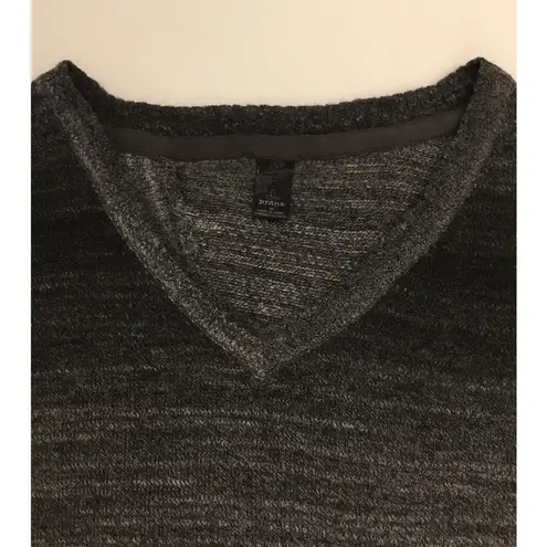 prAna Julien Charcoal Ombré Split Back V-neck Sweater Sz M