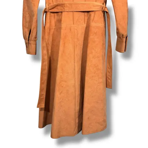 Vintage Samuel Robert Terracotta Orange Peach Suede Long Belted Coat