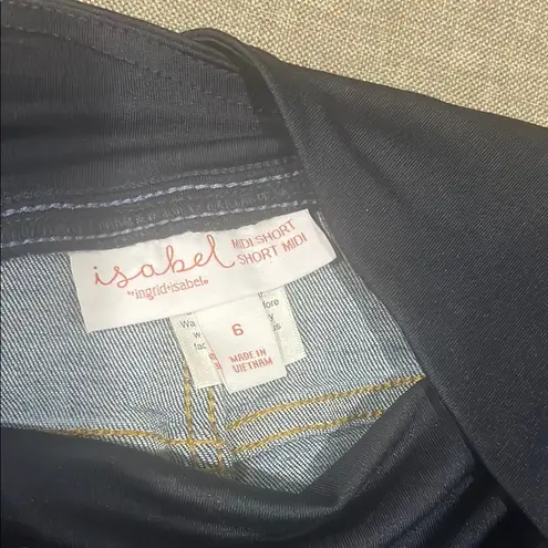 Ingrid & Isabel High Waist Blue and Black Maternity Shorts Size 6