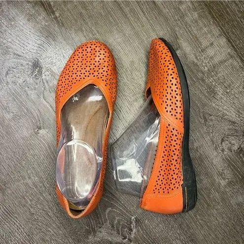 Dansko  Neely Orange Leather Perforated Flats Size 38