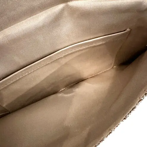 Barbara Lee Vintage Crocheted Beaded Clutch Women's 8" Silver Evening Holiday