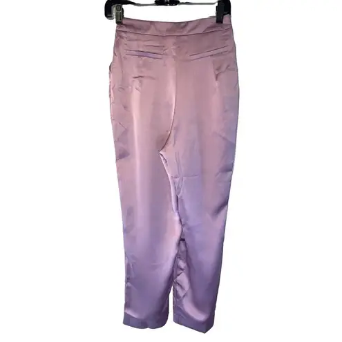 SELMACILEK Pleated High Rise Pants in Lilac XSmall New Womens Trousers Purple Size XS