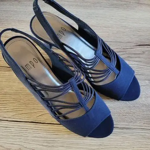 Impo vadelia navy heeled sandals size 10