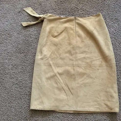 Oscar de la Renta Lamb Suede Skirt Size 6 Y2k